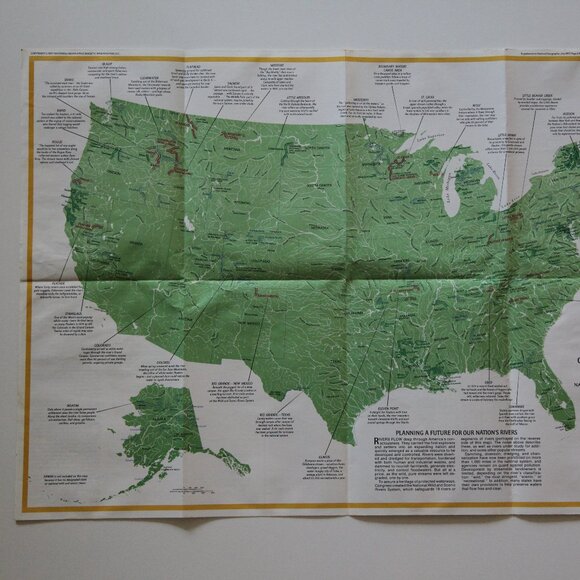 Vintage dual sided National Geographic "Wild and Scenic Rivers of the United Sta - Picture 2 of 5